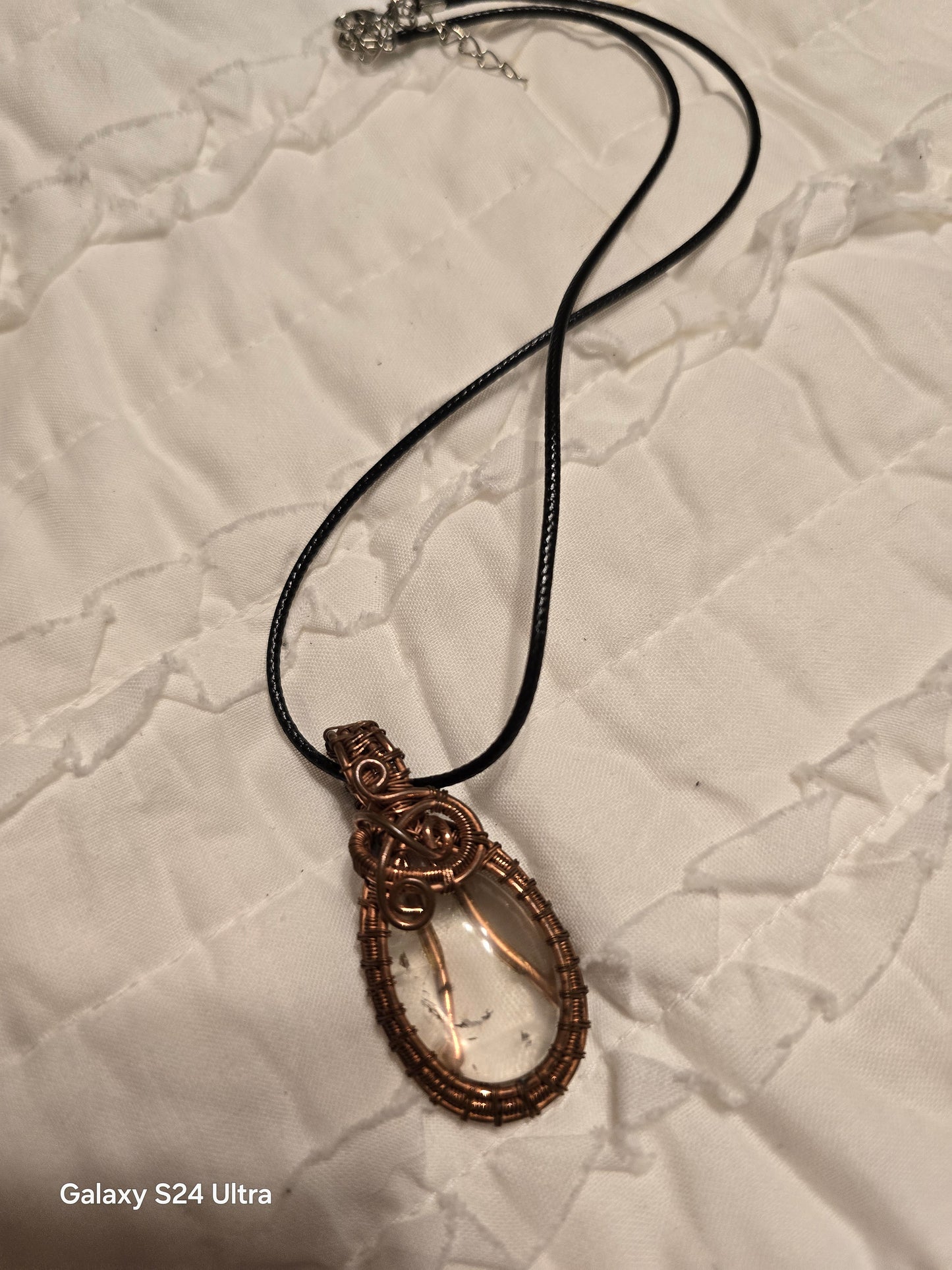 Clear quartz wire wrapped