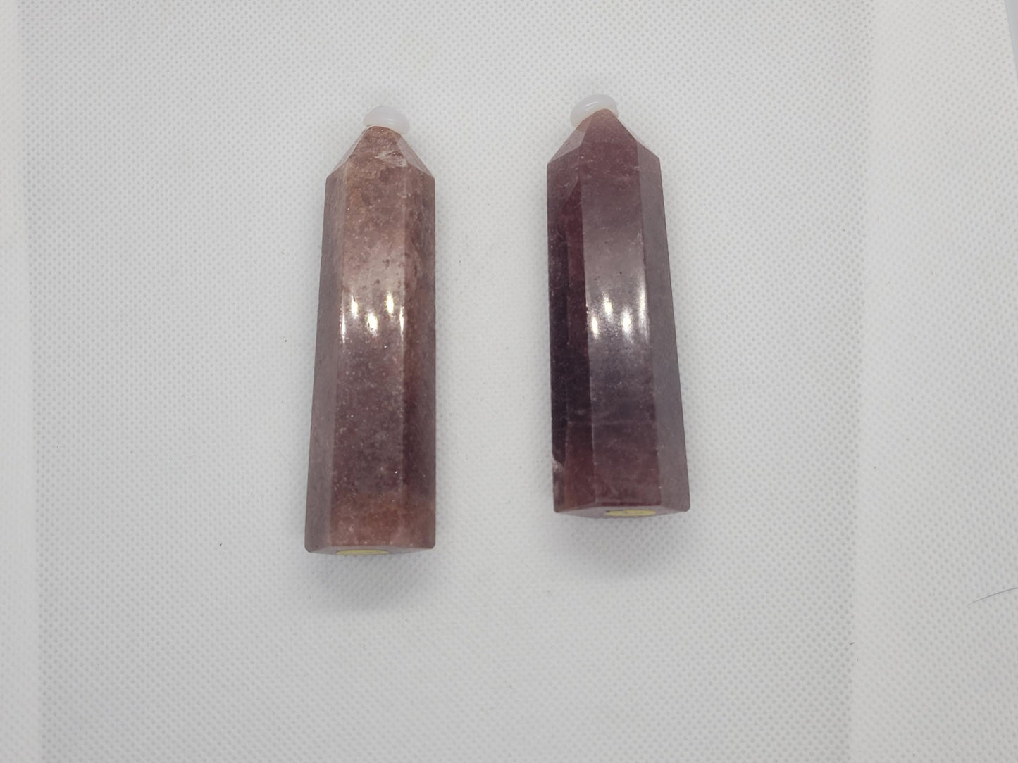 Strawberry quartz towers.