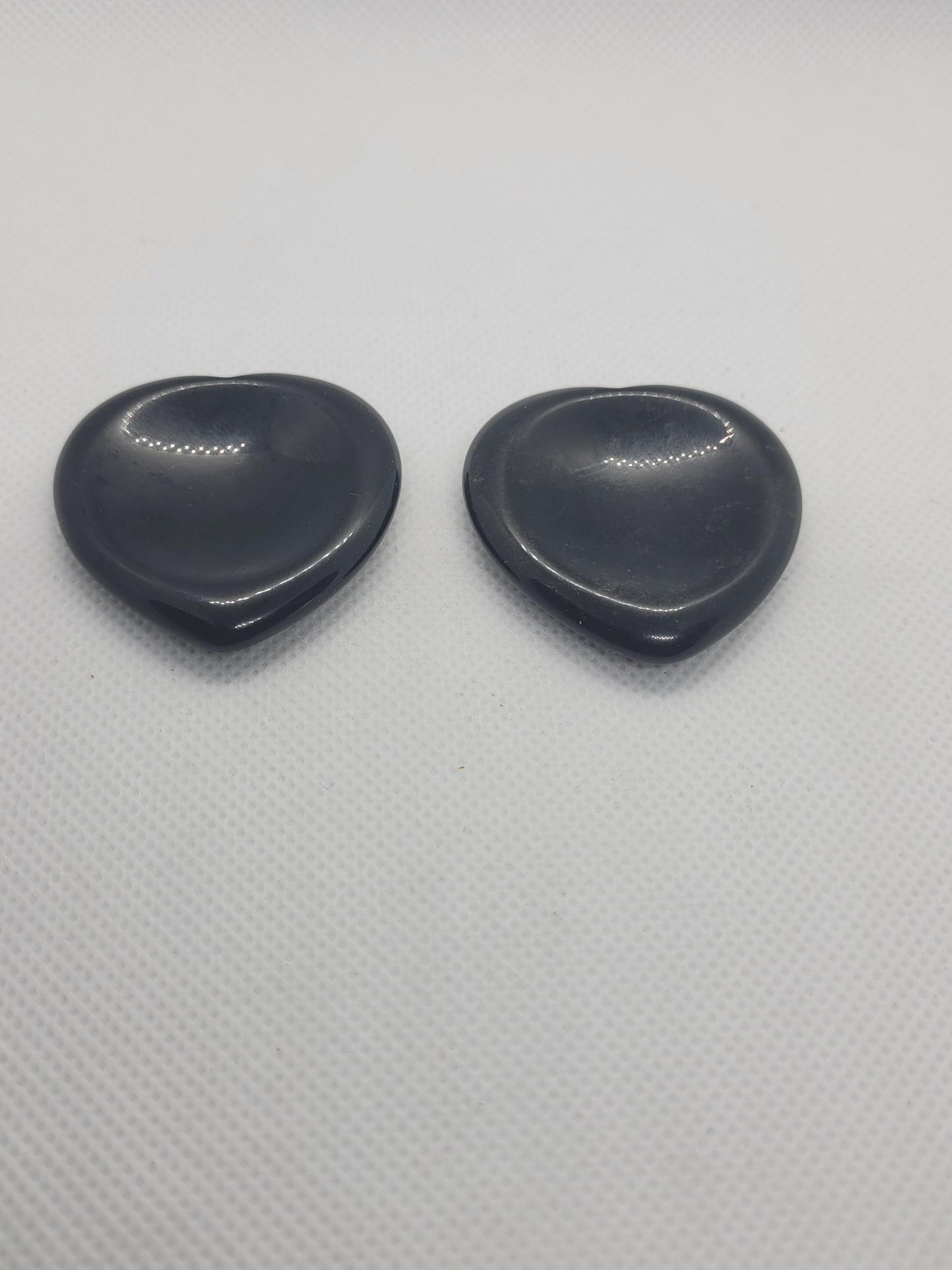 Obsidian heart worry stone.