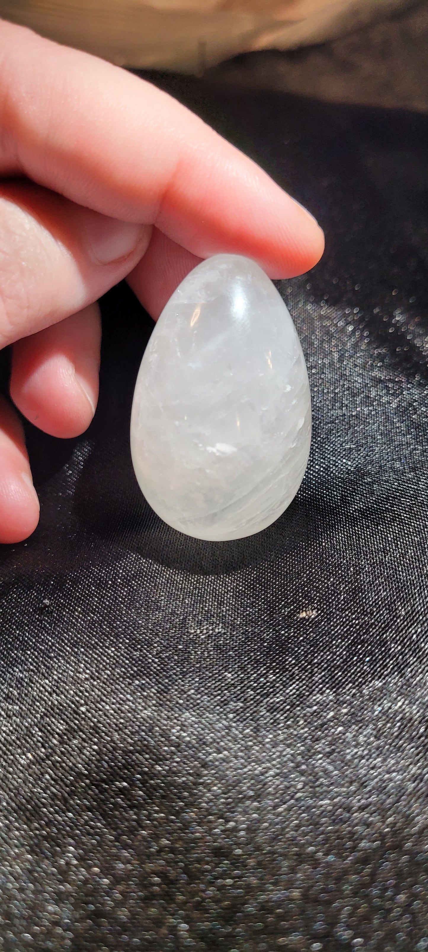 Clear quartz egg